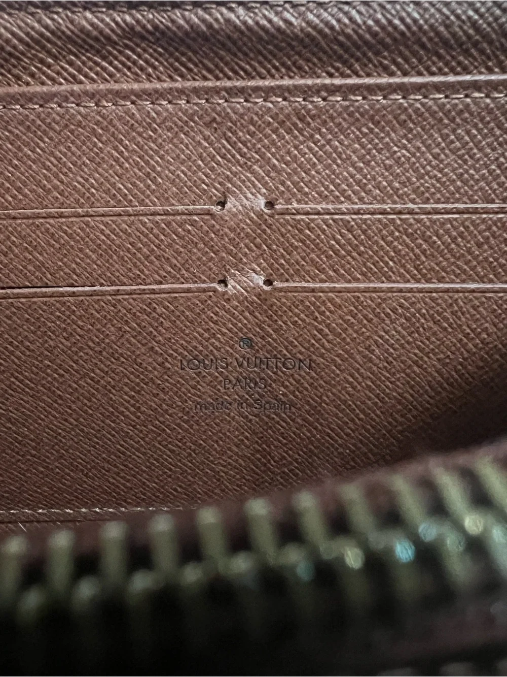 Louis Vuitton Monogram Canvas Zip Around Wallet in Brown